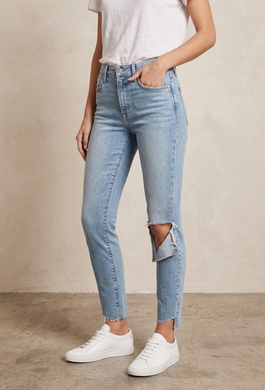 Mother Looker Ankle Step Fray Skinny Jeans 26 / 2